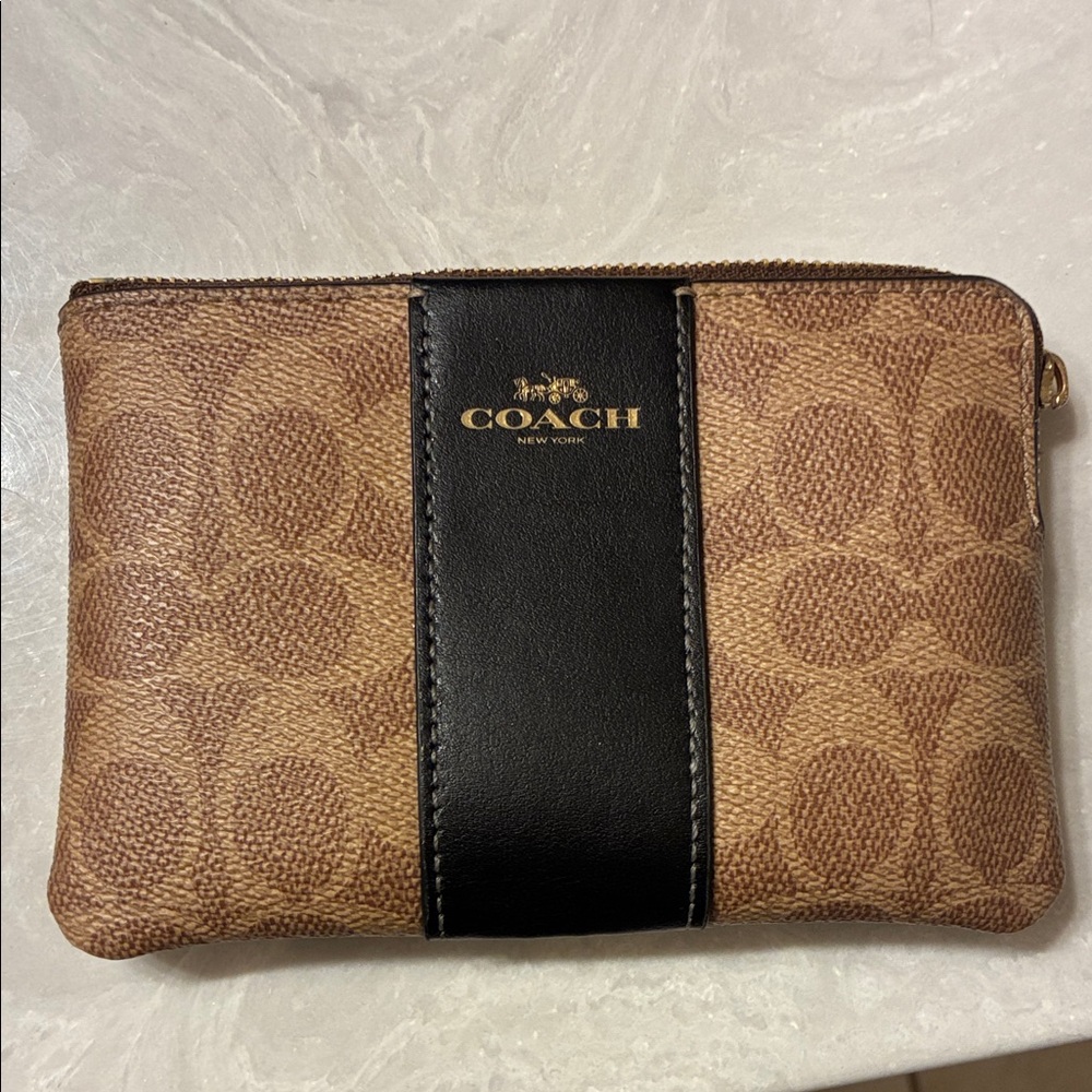 Coach Signature Brown and Black Men's Clutch